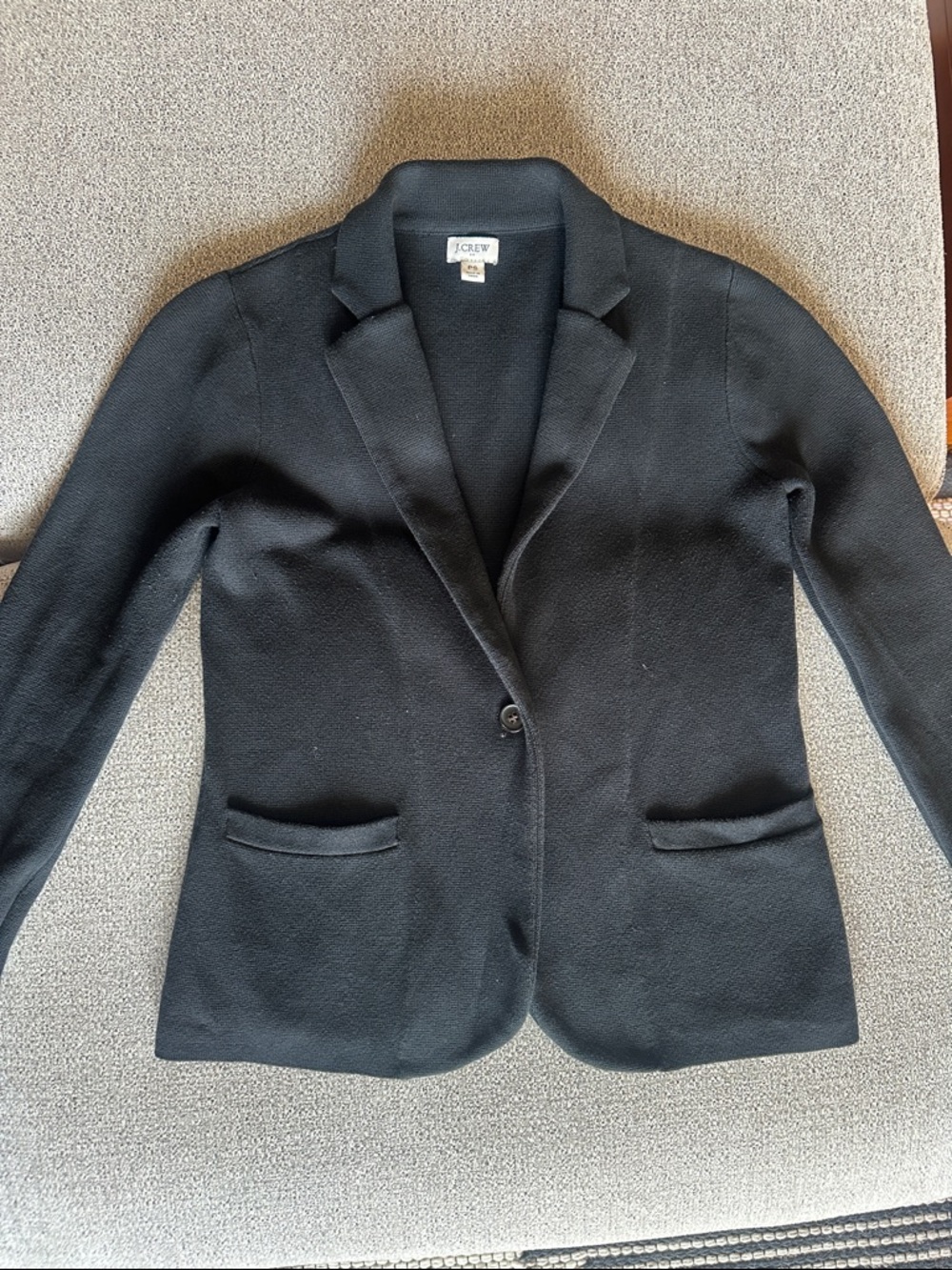 J. Crew Black Knit Single-Button Blazer